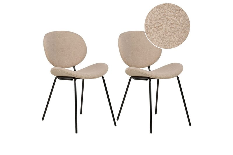 Matsalsstol Luana set om 2 Beige-Svart - Beige-Svart - Möbler - Stolar & fåtöljer - Matstol & köksstol
