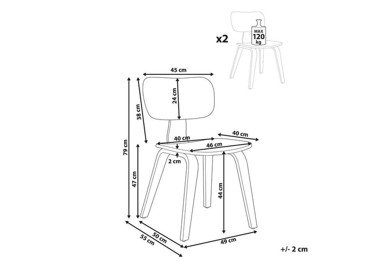 Matsalsstol Lucinda set om 2 Beige-Ljust Trä - Beige-Ljust Trä - Möbler - Stolar & fåtöljer - Matstol & köksstol