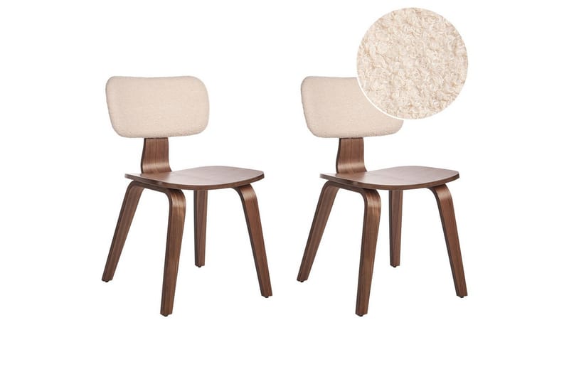 Matsalsstol Lucinda set om 2 Beige-Mörkt Trä - Beige-Mörkt Trä - Möbler - Stolar & fåtöljer - Matstol & köksstol