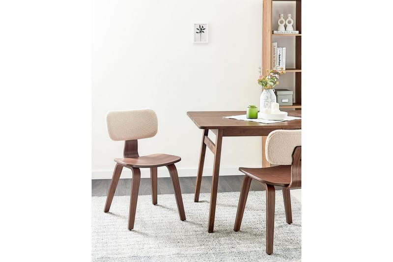 Matsalsstol Lucinda set om 2 Beige-Mörkt Trä - Beige-Mörkt Trä - Möbler - Stolar & fåtöljer - Matstol & köksstol