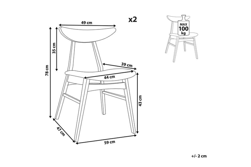 Matsalsstol Lynn set om 2 Ljus Trä-Beige - Ljus Trä-Beige - Möbler - Stolar & fåtöljer - Matstol & köksstol