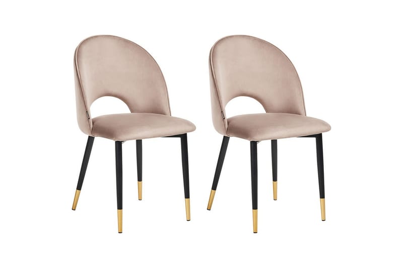 Matsalsstol Magalia set om 2 Beige-Svart-Guld, Beige-Svart-Guld