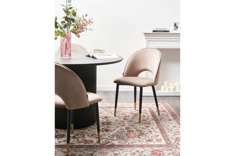 Matsalsstol Magalia set om 2 Beige-Svart-Guld - Beige-Svart-Guld - Möbler - Stolar & fåtöljer - Matstol & köksstol