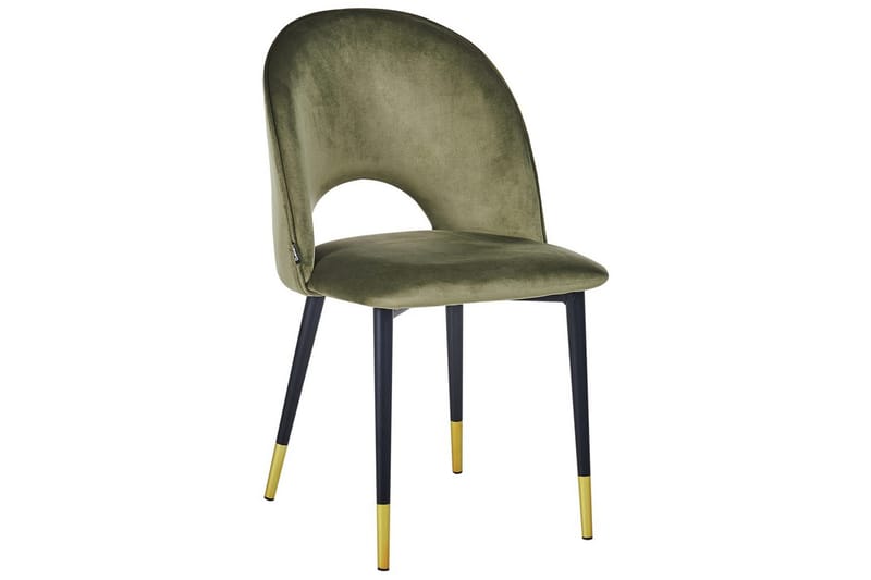 Matsalsstol Magalia set om 2 Grön-Svart-Guld - Grön-Svart-Guld - Möbler - Stolar & fåtöljer - Matstol & köksstol