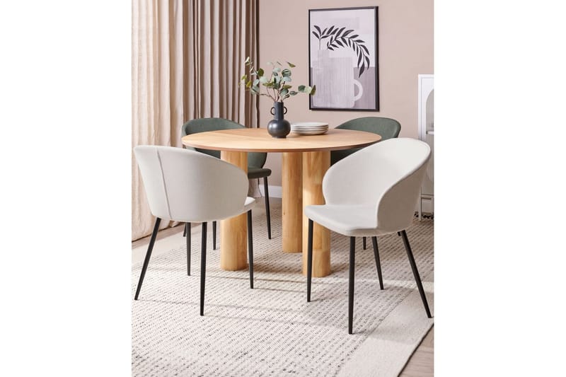 Matsalsstol Mason set om 2 Beige-Svart - Beige-Svart - Möbler - Stolar & fåtöljer - Matstol & köksstol