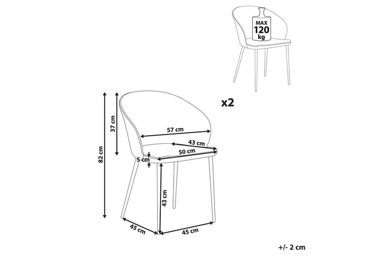 Matsalsstol Mason set om 2 Vit-Svart - Vit-Svart - Möbler - Stolar & fåtöljer - Matstol & köksstol