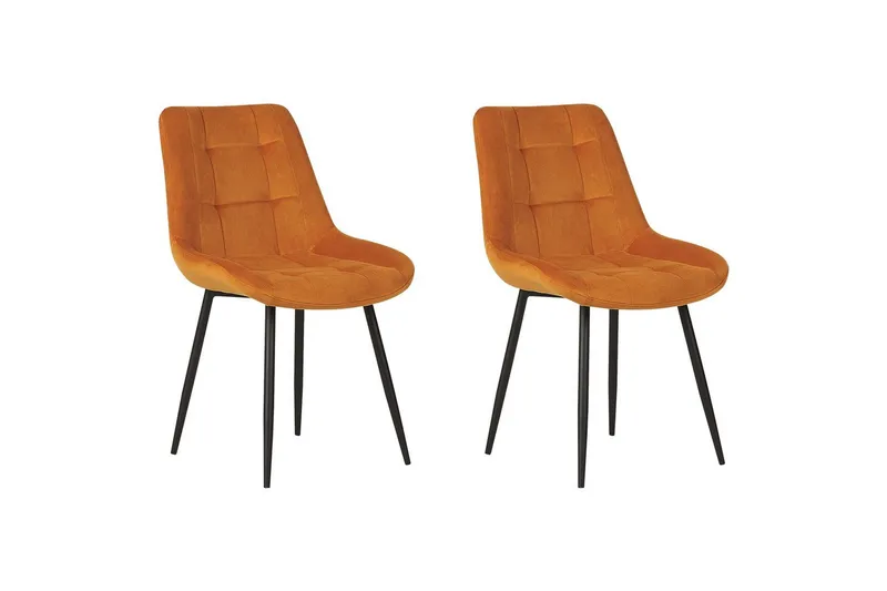 Matsalsstol Melrose set om 2 Orange-Svart - Orange-Svart - Möbler - Stolar & fåtöljer - Matstol & köksstol