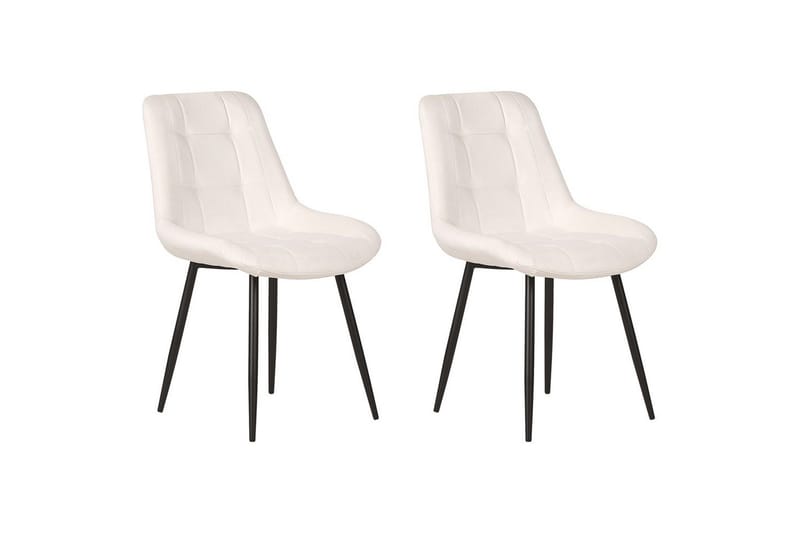 Matsalsstol Melrose set om 2 Vit-Svart - Vit-Svart - Möbler - Stolar & fåtöljer - Matstol & köksstol