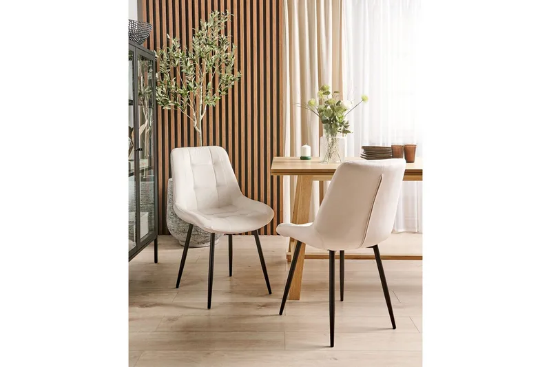 Matsalsstol Melrose set om 2 Vit-Svart - Vit-Svart - Möbler - Stolar & fåtöljer - Matstol & köksstol