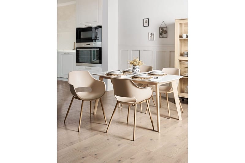Matsalsstol Millers set om 4 Beige-Ljust Trä - Beige-Ljust Trä - Möbler - Stolar & fåtöljer - Matstol & köksstol
