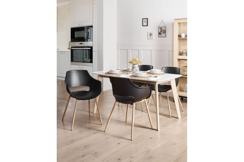 Matsalsstol Millers set om 4 Svart-Ljust Trä - Svart-Ljust Trä - Möbler - Stolar & fåtöljer - Matstol & köksstol