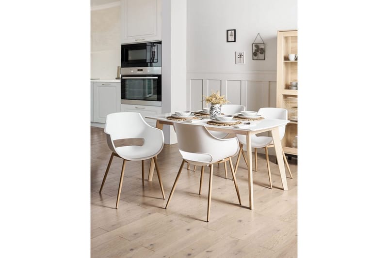 Matsalsstol Millers set om 4 Vit-Ljust Trä - Vit-Ljust Trä - Möbler - Stolar & fåtöljer - Matstol & köksstol