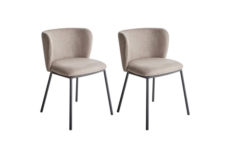 Matsalsstol Mina set om 2 Beige/svart, Beige/svart
