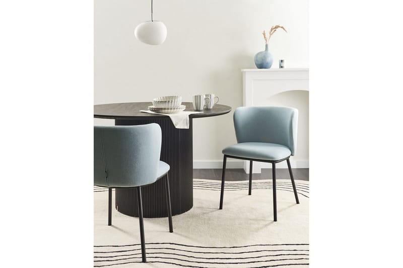 Matsalsstol Mina set om 2 Blå/Svart - Blå/Svart - Möbler - Stolar & fåtöljer - Matstol & köksstol