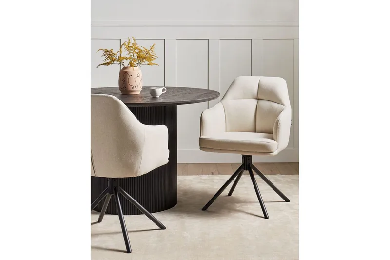 Matsalsstol Mira set om 2 Beige-Svart - Beige-Svart - Möbler - Stolar & fåtöljer - Matstol & köksstol