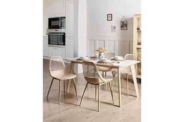Matsalsstol Montello set om 4 Beige-Ljust Trä - Beige-Ljust Trä - Möbler - Stolar & fåtöljer - Matstol & köksstol