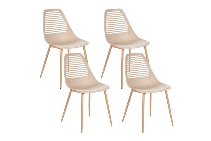 Matsalsstol Montello set om 4 Beige-Ljust Trä - Beige-Ljust Trä - Möbler - Stolar & fåtöljer - Matstol & köksstol