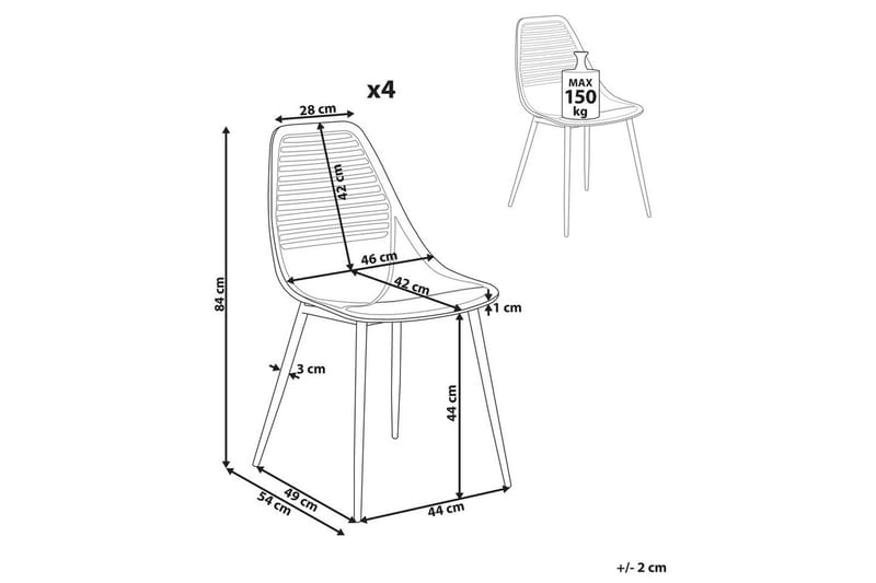 Matsalsstol Montello set om 4 Beige-Ljust Trä - Beige-Ljust Trä - Möbler - Stolar & fåtöljer - Matstol & köksstol