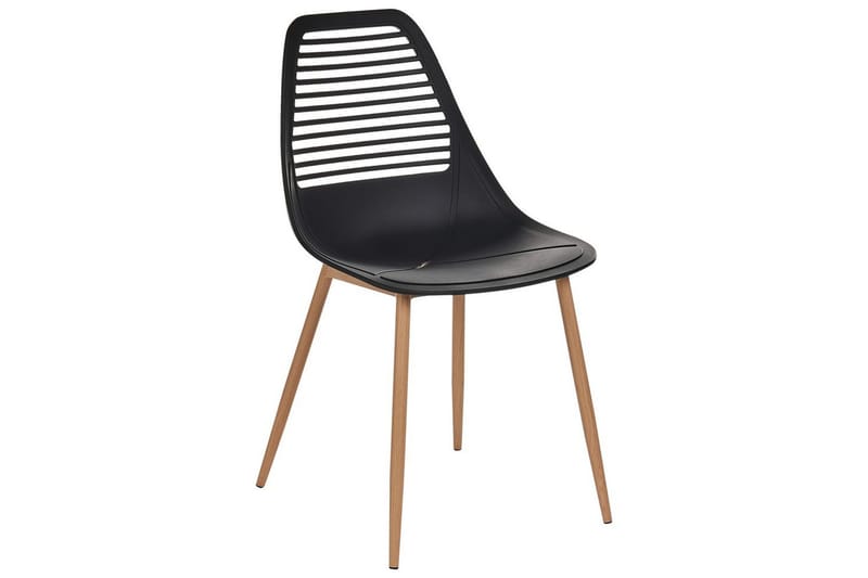 Matsalsstol Montello set om 4 Svart-Ljust Trä - Svart-Ljust Trä - Möbler - Stolar & fåtöljer - Matstol & köksstol