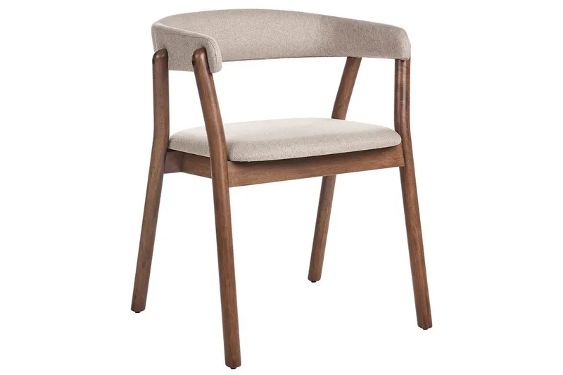 Matsalsstol Mylo set om 2 Beige-Mörkt Trä - Beige-Mörkt Trä - Möbler - Stolar & fåtöljer - Matstol & köksstol