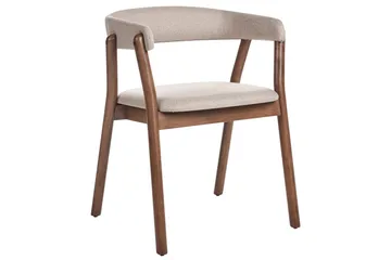 Matsalsstol Mylo set om 2 Beige-Mörkt Trä - Beige-Mörkt Trä - Möbler - Stolar & fåtöljer - Matstol & köksstol