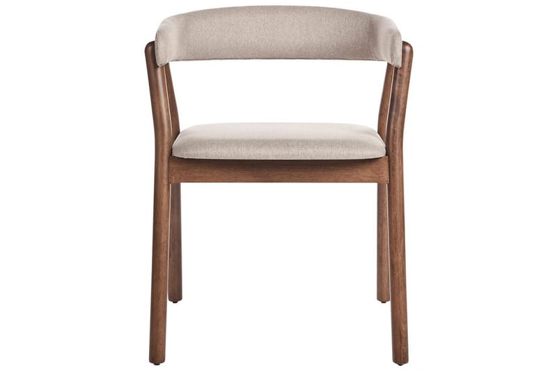 Matsalsstol Mylo set om 2 Beige-Mörkt Trä - Beige-Mörkt Trä - Möbler - Stolar & fåtöljer - Matstol & köksstol