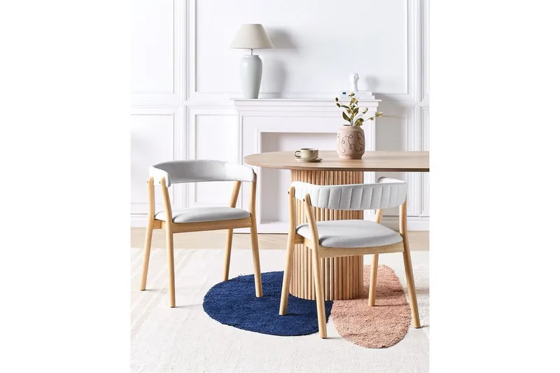 Matsalsstol Mylo set om 2 Grå-Ljust Trä - Grå-Ljust Trä - Möbler - Stolar & fåtöljer - Matstol & köksstol