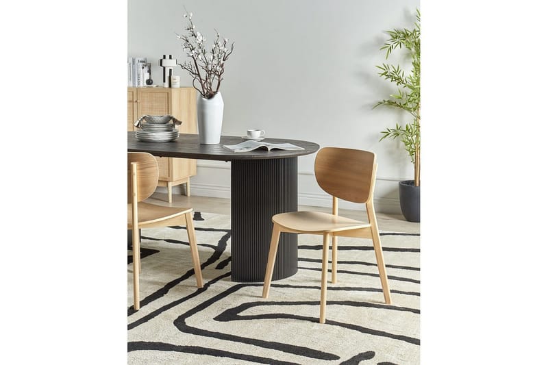 Matsalsstol Overly set om 2 Ljus Trä - Ljus Trä - Möbler - Stolar & fåtöljer - Matstol & köksstol