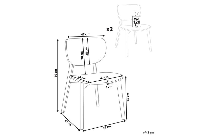 Matsalsstol Overly set om 2 Ljus Trä - Ljus Trä - Möbler - Stolar & fåtöljer - Matstol & köksstol