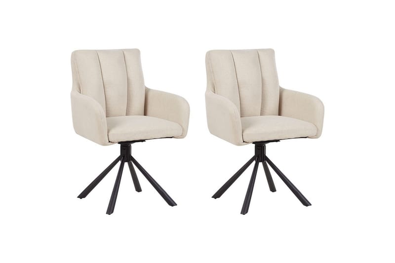 Matsalsstol Sardoal set om 2 Beige-Svart, Beige-Svart