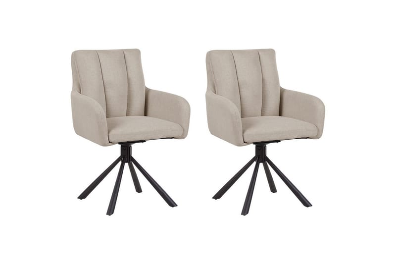 Matsalsstol Sardoal set om 2 Taupe-Svart - Taupe-Svart - Möbler - Stolar & fåtöljer - Matstol & köksstol