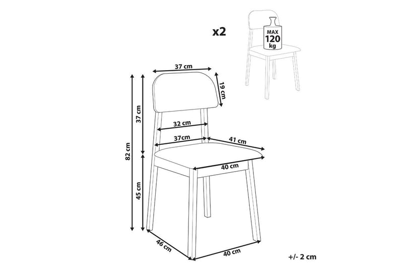 Matsalsstol Scandia set om 2 Ljus Trä-Beige - Ljus Trä-Beige - Möbler - Stolar & fåtöljer - Matstol & köksstol