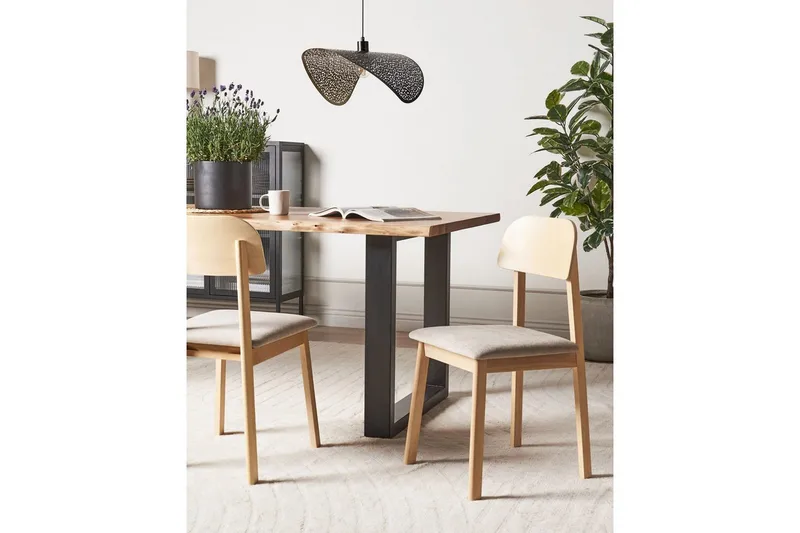 Matsalsstol Scandia set om 2 Ljus Trä-Beige - Ljus Trä-Beige - Möbler - Stolar & fåtöljer - Matstol & köksstol