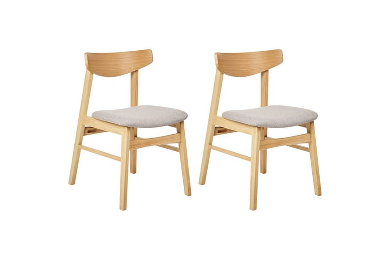 Matsalsstol Smiley set om 2 Ljus Trä-Grå - Ljus Trä-Grå - Möbler - Stolar & fåtöljer - Matstol & köksstol