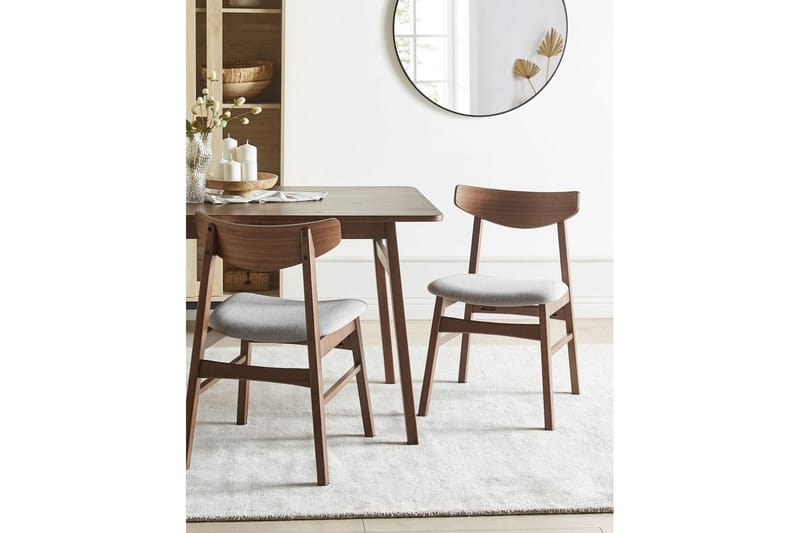 Matsalsstol Smiley set om 2 Mörkt Trä-Grått - Mörkt Trä-Grått - Möbler - Stolar & fåtöljer - Matstol & köksstol