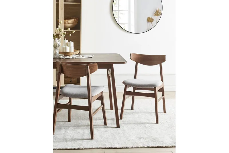 Matsalsstol Smiley set om 2 Mörkt Trä-Grått - Mörkt Trä-Grått - Möbler - Stolar & fåtöljer - Matstol & köksstol