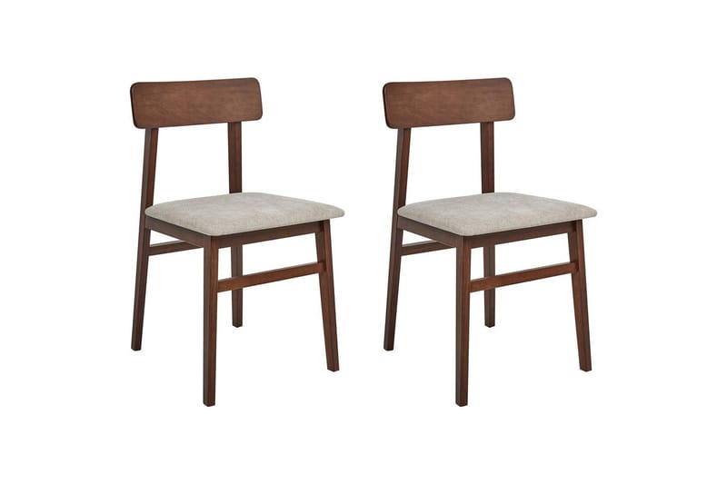 Matsalsstol Stacy set om 2 Mörk Trä-Beige - Mörk Trä-Beige - Möbler - Stolar & fåtöljer - Matstol & köksstol