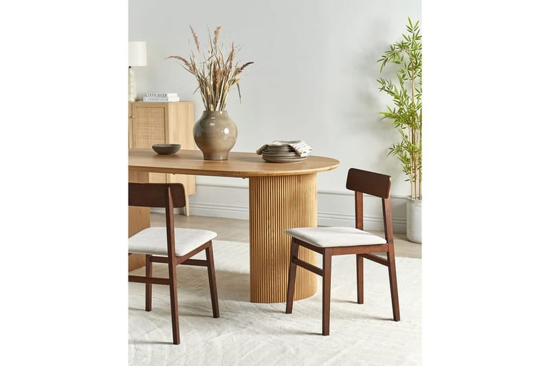 Matsalsstol Stacy set om 2 Mörk Trä-Beige - Mörk Trä-Beige - Möbler - Stolar & fåtöljer - Matstol & köksstol