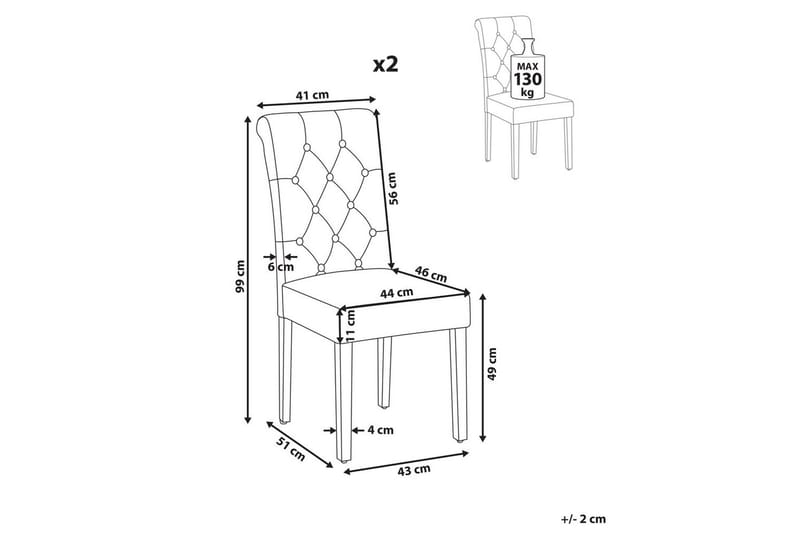 Matsalsstol Velva set om 2 Blå-Svart - Blå-Svart - Möbler - Stolar & fåtöljer - Matstol & köksstol