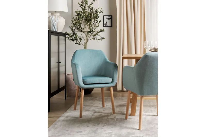 Matsalsstol Yorkville II Blått-Ljust Trä - Blått-Ljust Trä - Möbler - Stolar & fåtöljer - Matstol & köksstol