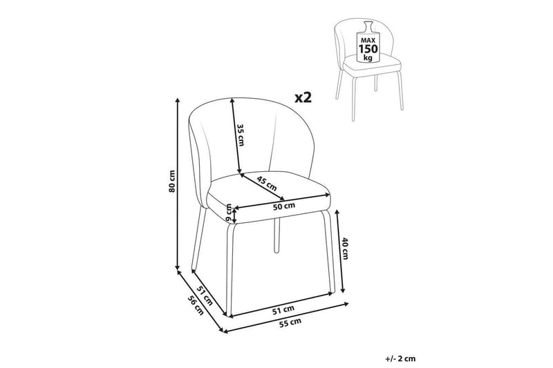 Matsalsstol Zana set om 2 - Möbler - Stolar & fåtöljer - Matstol & köksstol