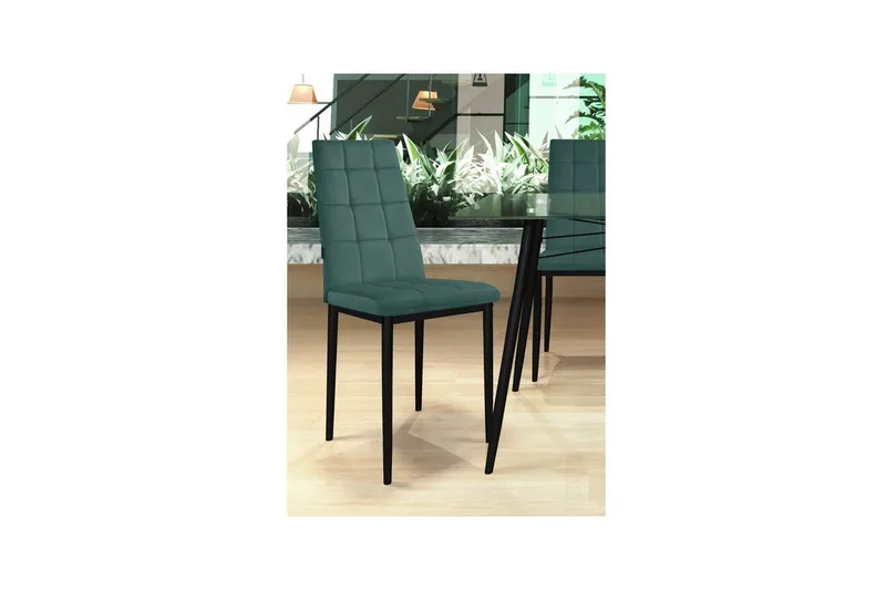 Matstol Becca, 2-pack Sammet/metall, Mörkgrön - Sammet/metall, Mörkgrön - Möbler - Stolar & fåtöljer - Matstol & köksstol