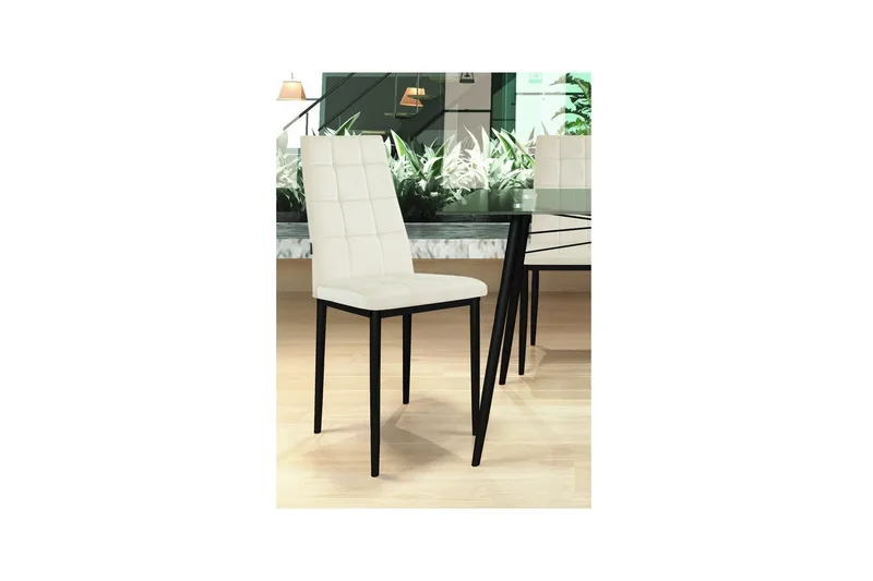 Matstol Becca, 2-pack Sammet/metall, Kräm - Sammet/metall, Kräm - Möbler - Stolar & fåtöljer - Matstol & köksstol