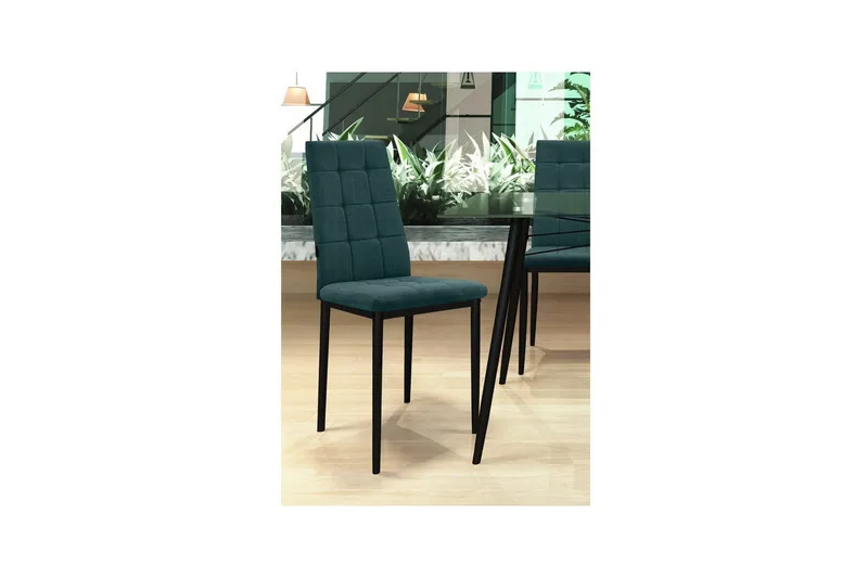 Matstol Becca, 2-pack Tyg/Metall, Mörkgrön - Tyg/Metall, Mörkgrön - Möbler - Stolar & fåtöljer - Matstol & köksstol