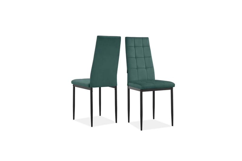 Matstol Becca, 2-pack Sammet/metall, Mörkgrön - Sammet/metall, Mörkgrön - Möbler - Stolar & fåtöljer - Matstol & köksstol