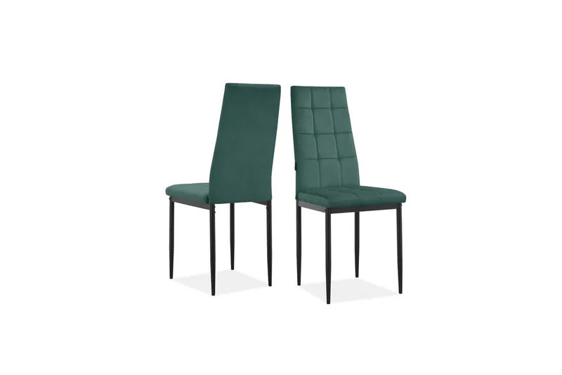 Matstol Becca, 2-pack Sammet/metall, Mörkgrön - Sammet/metall, Mörkgrön - Möbler - Stolar & fåtöljer - Matstol & köksstol