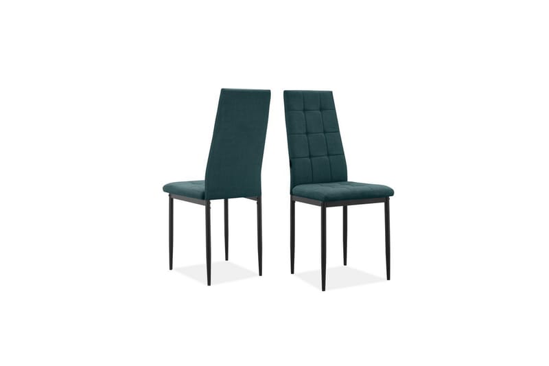 Matstol Becca, 2-pack Tyg/Metall, Mörkgrön - Tyg/Metall, Mörkgrön - Möbler - Stolar & fåtöljer - Matstol & köksstol