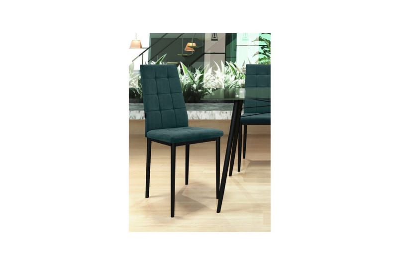 Matstol Becca, 2-pack Tyg/Metall, Mörkgrön - Tyg/Metall, Mörkgrön - Möbler - Stolar & fåtöljer - Matstol & köksstol