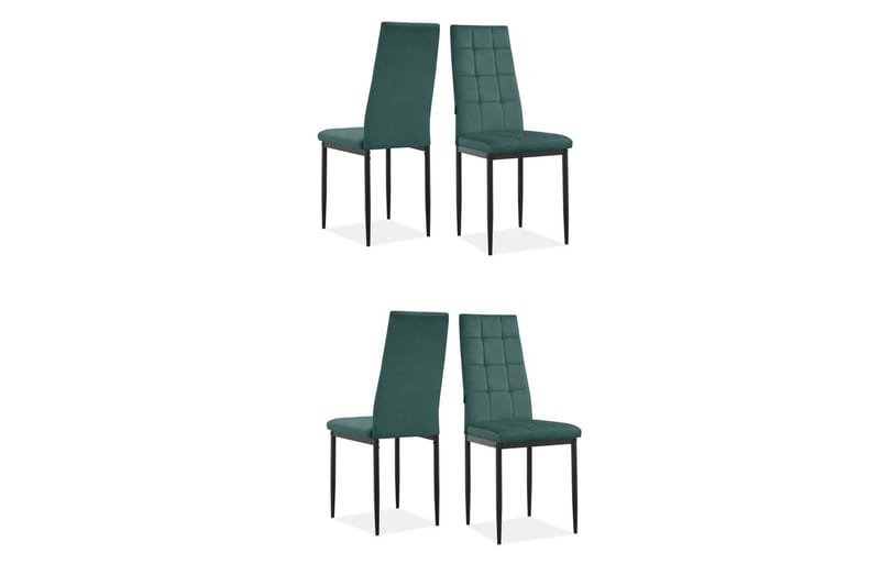 Matstol Becca set om 4 Sammet/metall, Mörkgrön - Sammet/metall, Mörkgrön - Möbler - Stolar & fåtöljer - Matstol & köksstol