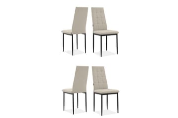 Matstol Becca set om 4 Tyg/Metall, Kräm